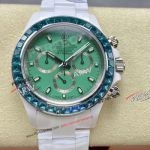Rolex Daytona Green Dial Diamond Bezel White Ceramic Case Super Clone 4130 Watch